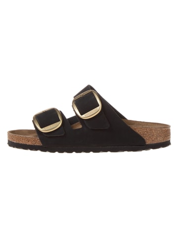 Birkenstock Leder-Pantoletten "Arizona Big Buckle" in Schwarz
