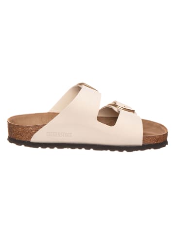 Birkenstock Leder-Pantoletten "Arizona Big Buckle" in Creme