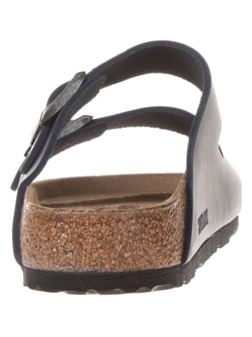 Birkenstock Skórzane klapki "Arizona LEO" w kolorze granatowym