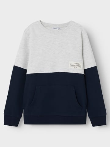 name it Sweatshirt "Tamino" in Grau/ Dunkelblau