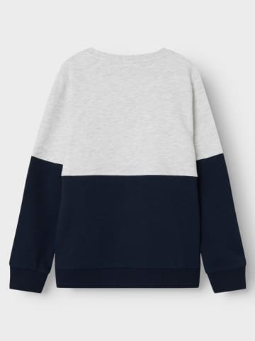 name it Sweatshirt "Tamino" grijs/donkerblauw