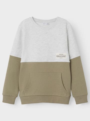 name it Sweatshirt "Tamino" grijs/lichtbruin