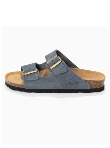 Sunbay Leren slippers "Trefle" grijs