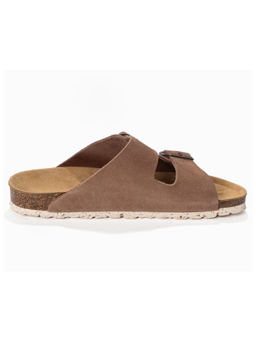 Sunbay Leder-Pantoletten "Trefle" in Hellbraun