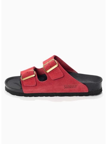 Sunbay Leren slippers rood