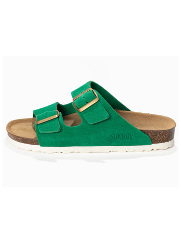 Sunbay Leren slippers "Trefle" groen