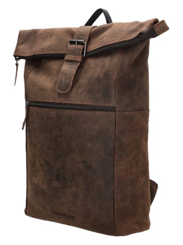 HIDE & STITCHES Skórzany plecak "Idaho" w kolorze brązowym - 36 x 41 x 13 cm