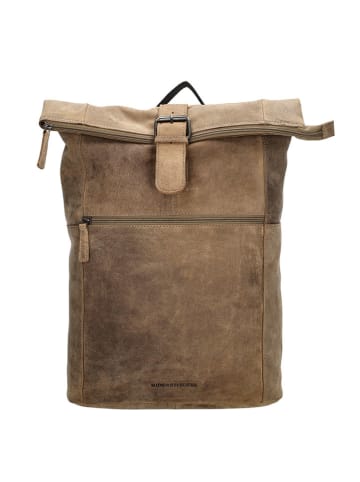 HIDE & STITCHES Skórzany plecak w kolorze beżowym - 36 x 41 x 13 cm
