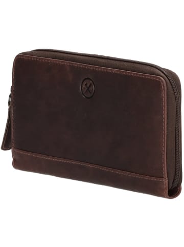 HIDE & STITCHES Leren portemonnee bruin - (B)19 x (H)10 x (D)2 cm