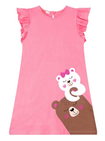 Denokids Sukienka "Teddy Bear" w kolorze różowym