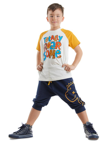 Denokids 2-częściowy zestaw "Roarsome" w kolorze kremowo-granatowym