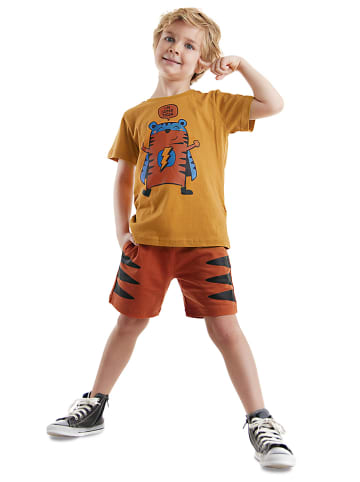 Denokids 2-delige outfit "Super Tiger" oranje