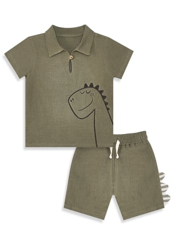 Denokids 2-częściowy zestaw "Dino Muslin" w kolorze khaki