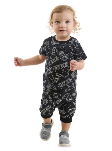 Denokids 2-delige outfit: "Vehicles" zwart