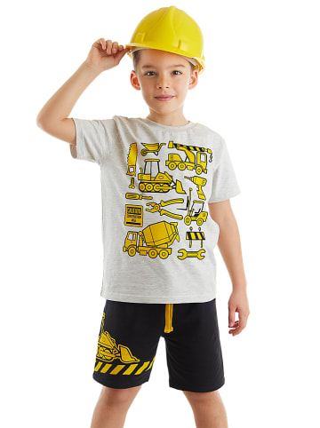 Denokids 2-delige outfit "Construction" wit/zwart