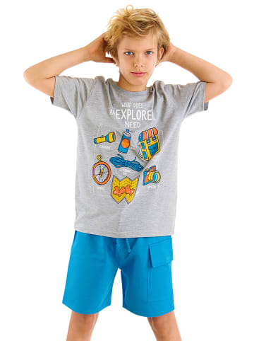 Denokids 2tlg. Outfit "Explorer in Grau/ Blau