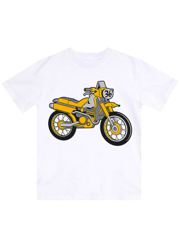 Denokids 2-delige outfit "Motocycle" wit/grijs/geel
