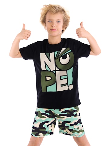 Denokids 2-delige outfit: "Nope" donkerblauw/turquoise