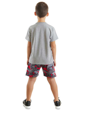 Denokids 2-delige outfit grijs/rood