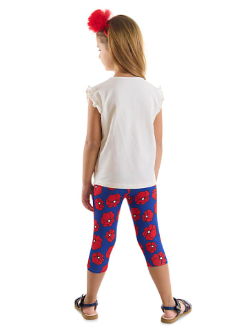 Denokids 2-delige outfit wit/blauw