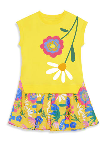Denokids Sukienka "Flower Garden" w kolorze żółtym