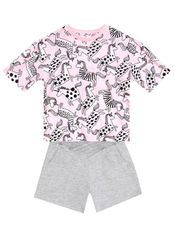 Denokids 2tlg. Outfit "Unicorn Gang" in Rosa/ Grau