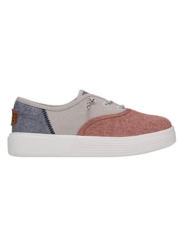 Hey Dude Sneakers "Conway Youth Craft Linen" in Rot/ Weiß/ Blau