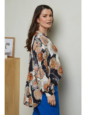 Curvy Lady Blouse crème/zwart