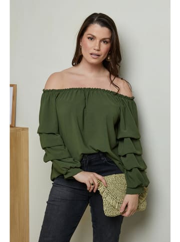 Curvy Lady Bluse in Khaki