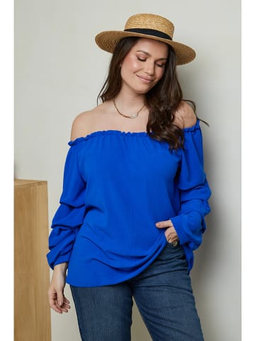 Curvy Lady Bluse in Blau