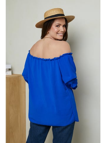 Curvy Lady Bluse in Blau