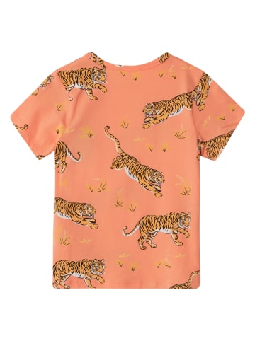 THE STRIPED CAT Shirt in Orange/ Hellbraun