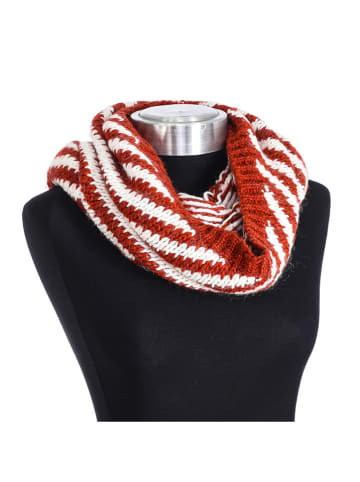 Buff Loop-Schal in Rot/ Weiß - (L)55 x (B)37 cm