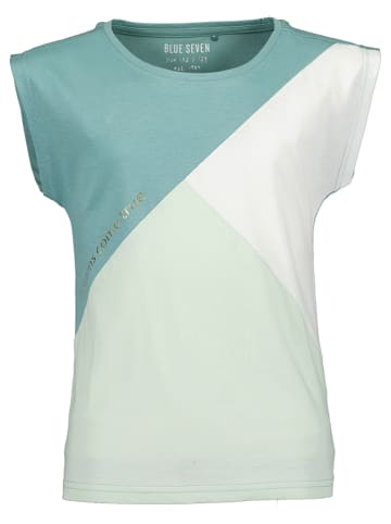 Blue Seven Koszulka w kolorze turkusowo-zielono-białym
