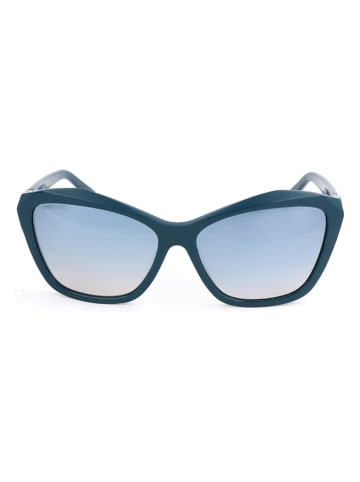 Swarovski Damskie okulary przeciwsłoneczne w kolorze ciemnozielono-niebieskim