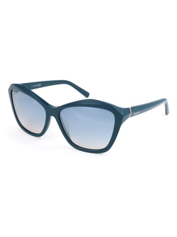 Swarovski Damskie okulary przeciwsłoneczne w kolorze ciemnozielono-niebieskim
