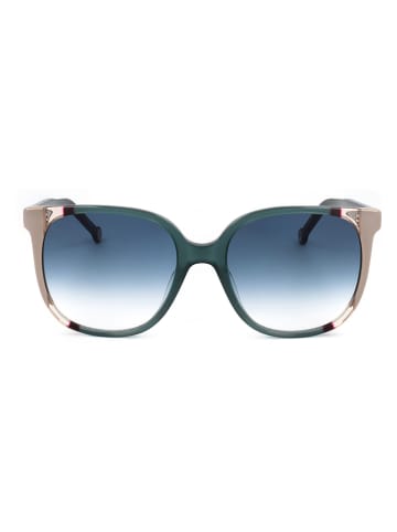 Carolina Herrera Damen-Sonnenbrille in Petrol/ Hellbraun