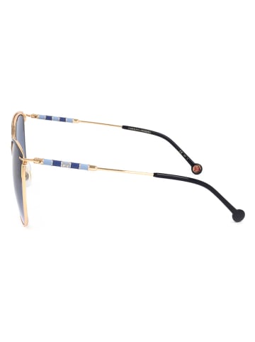 Carolina Herrera Damskie okulary przeciwsłoneczne w kolorze złoto-niebieskim