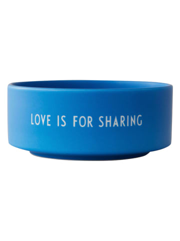 Design Letters Miska "Love is for sharing" w kolorze niebieskim do przekąsek - Ø 12 cm