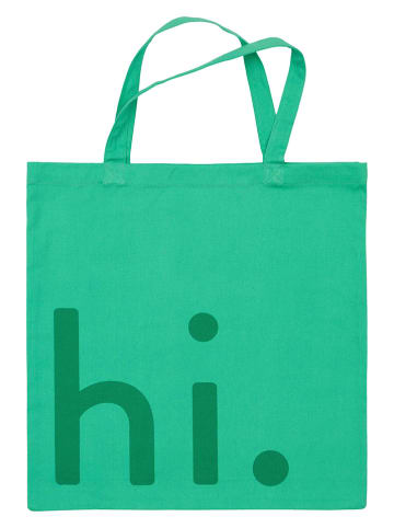 Design Letters Shopper bag "hi." w kolorze zielonym - 42 x 44 cm