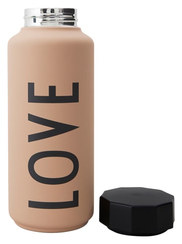 Design Letters Butelka termiczna "Love" w kolorze beżowym - 500 ml