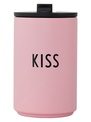 Design Letters Thermobecher "Kiss" in Rosa - 350 ml