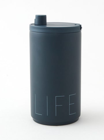 Design Letters Isoleerbeker "Life" donkerblauw - 350 ml