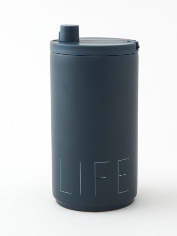 Design Letters Kubek termiczny "Life" w kolorze granatowym - 350 ml