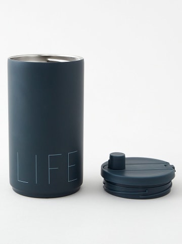 Design Letters Isoleerbeker "Life" donkerblauw - 350 ml