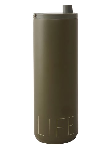 Design Letters Isoleerbeker "Life" olijfgroen - 500 ml