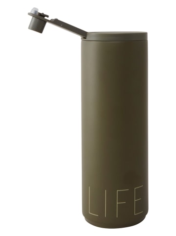 Design Letters Kubek termiczny "Life" w kolorze oliwkowym - 500 ml