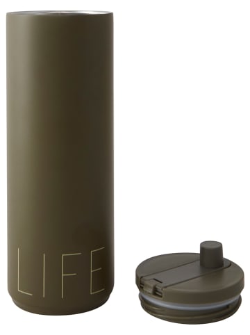 Design Letters Isoleerbeker "Life" olijfgroen - 500 ml