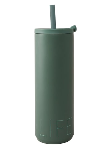 Design Letters Kubek termiczny "Life" w kolorze ciemnozielonym - 500 ml
