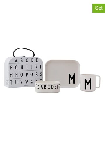 Design Letters 4-delige kinderserviesset "Classics in a suitcase" wit